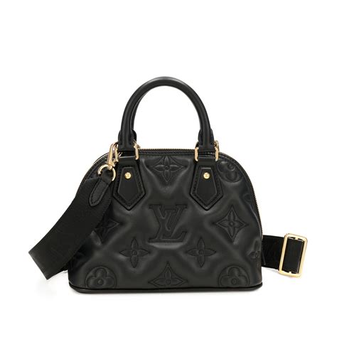 LOUIS VUITTON Calfskin Bubblegram Alma BB Black